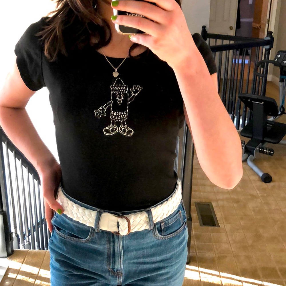 Bedazzled black tee